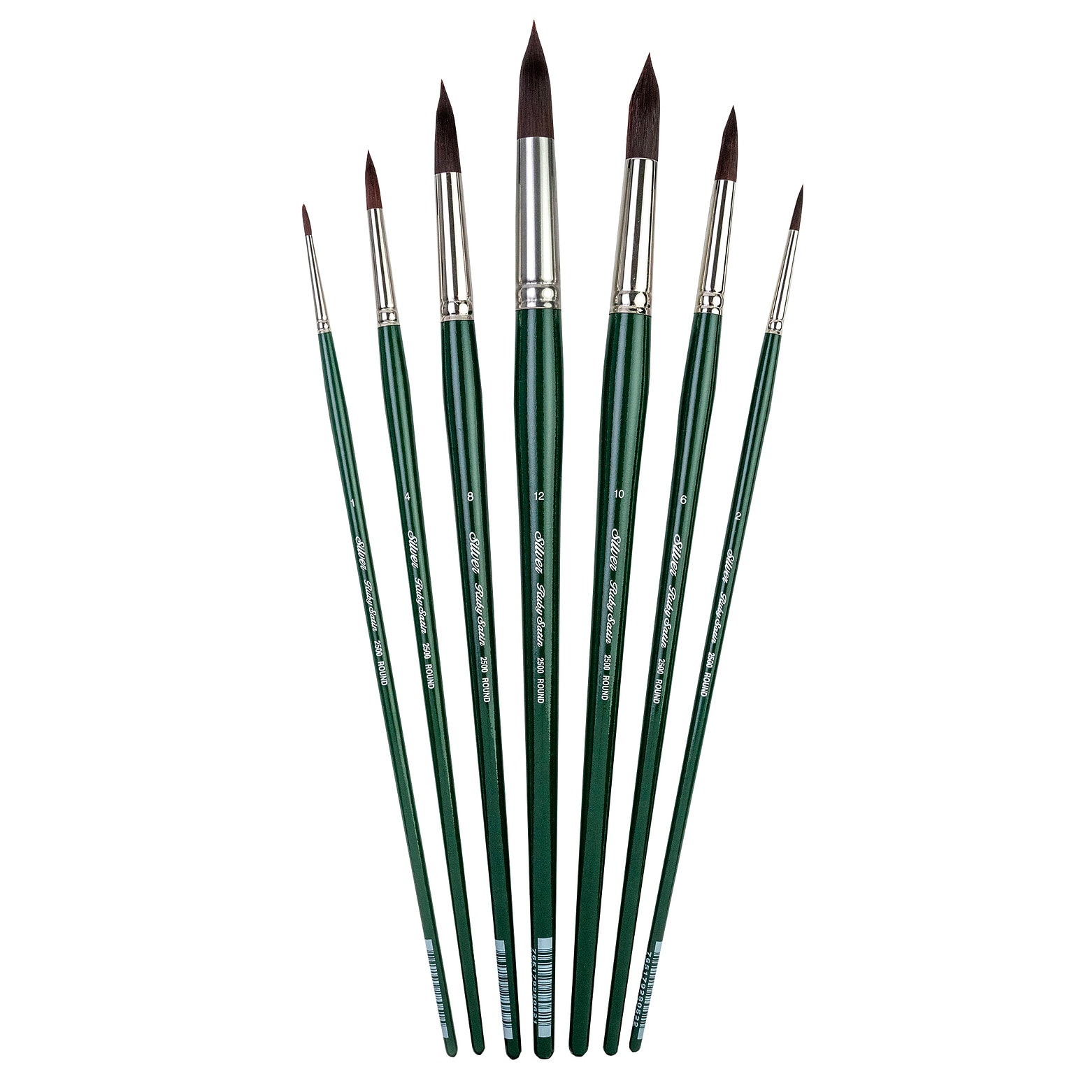 Silver Brush Ruby Satin Long Round Brush, 7/Pack (SLVRS2593)