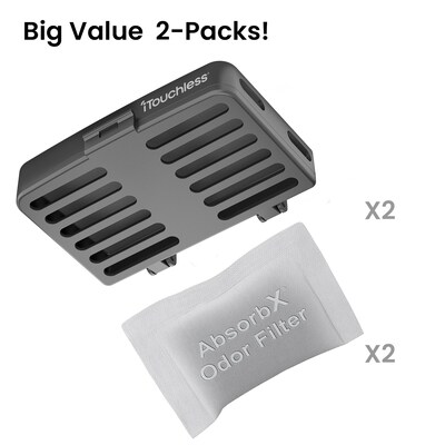 iTouchless AbsorbX Deodorizer Cartridge, Black, 2/Pack (UNICFGB)