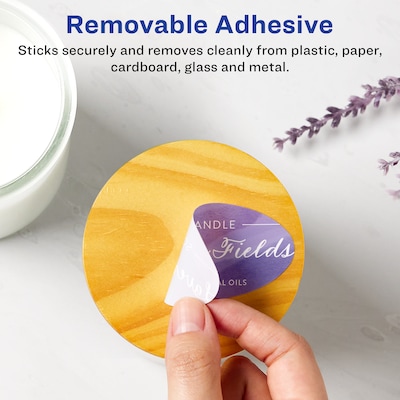 Avery Laser/Inkjet Oval Multipurpose Labels, 1 x 2, White, 1200 Labels/Box (94053)