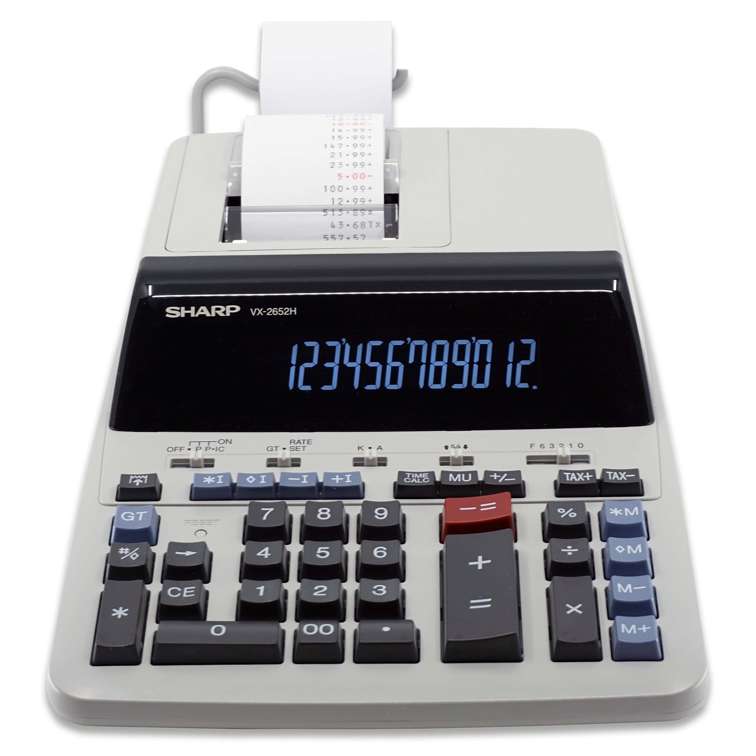 Sharp VX-2652H Heavy Duty Commercial 12-Digit Printing Calculator, White
