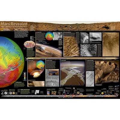 National Geographic Destination Mars: 2-Sided Map, Laminated, 31.25 x 20.25 (NGMRE00620141)