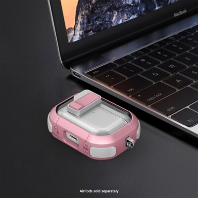SaharaCase Venture-X Series Secure Lock Case with Premium Clip for Airpods Pro 3, Anti-Shock Corners, Desert Rose, (HP00234)