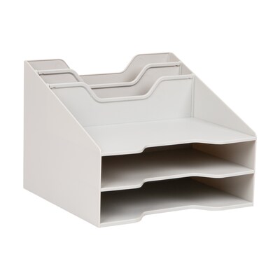 Mind Reader 5-Compartment Plastic Desk Tray, Beige (ANCHBOX5-BEI)