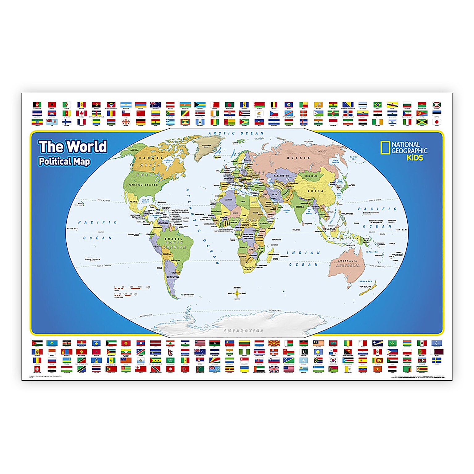 National Geographic The World for Kids Map, Laminated, 36 x 24 (NGMRE01020772)