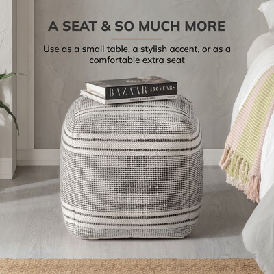 Anji Mountain Sierra Natural Fabric Square Pouf Ottoman (AMBPF176-1616)