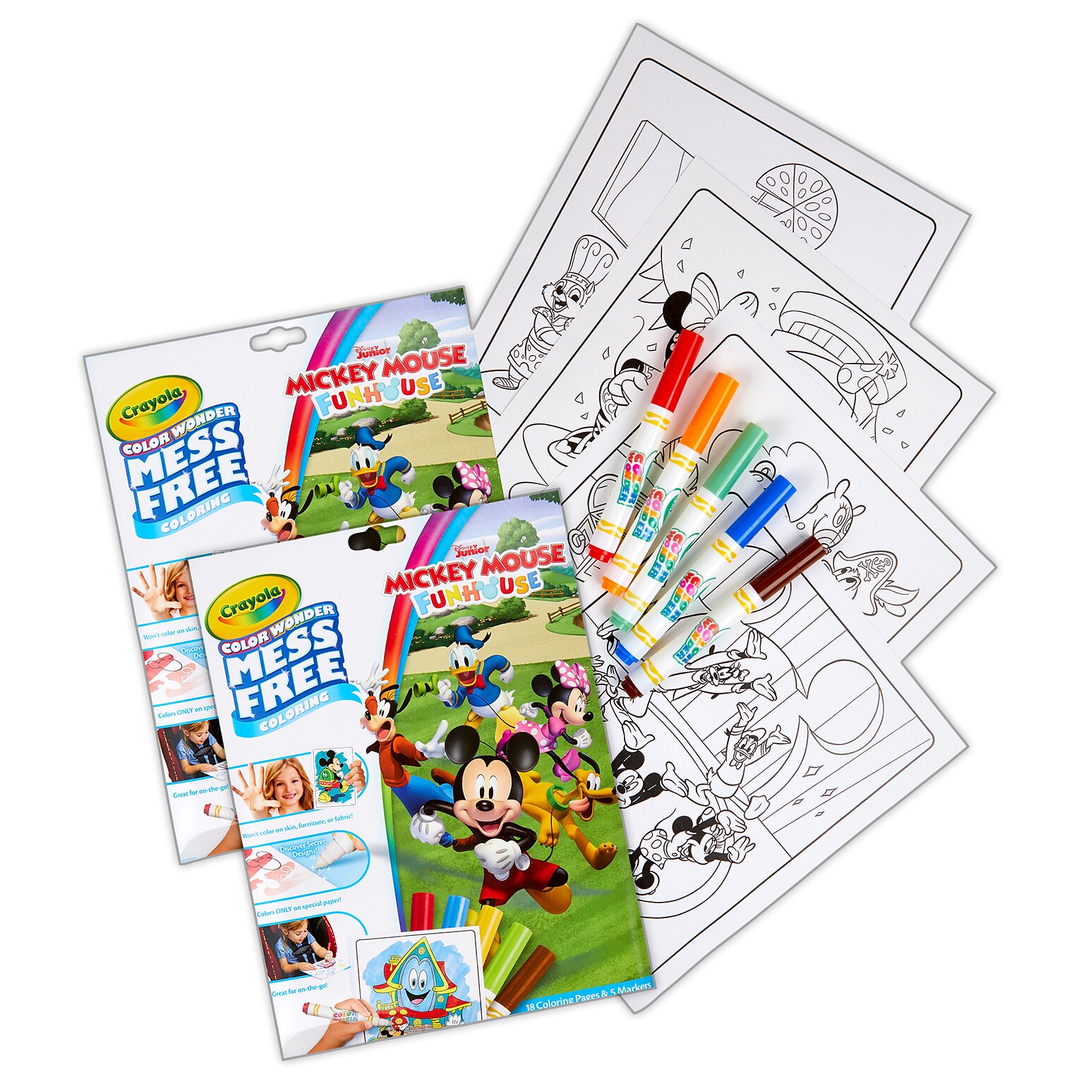 Crayola Color Wonde: Mickey Coloring Book, 18 Pages, 2 Sets/Bundle (BIN757006-2)