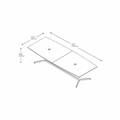 Bush Business Furniture 120W x 48D Boat Shaped Conference Table with Metal Base, Hansen Cherry (99TBM120HCSVK)