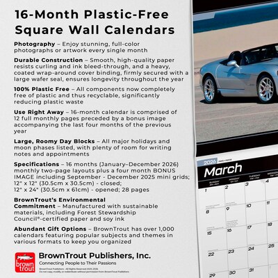 2026 BrownTrout Dodge Viper 12" x 12" Monthly Wall Calendar (9798330707621)