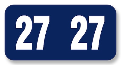 Medical Arts Press TAB Compatible 2027 Year Label, 3/4 x 1-1/2, Blue, 500/Roll