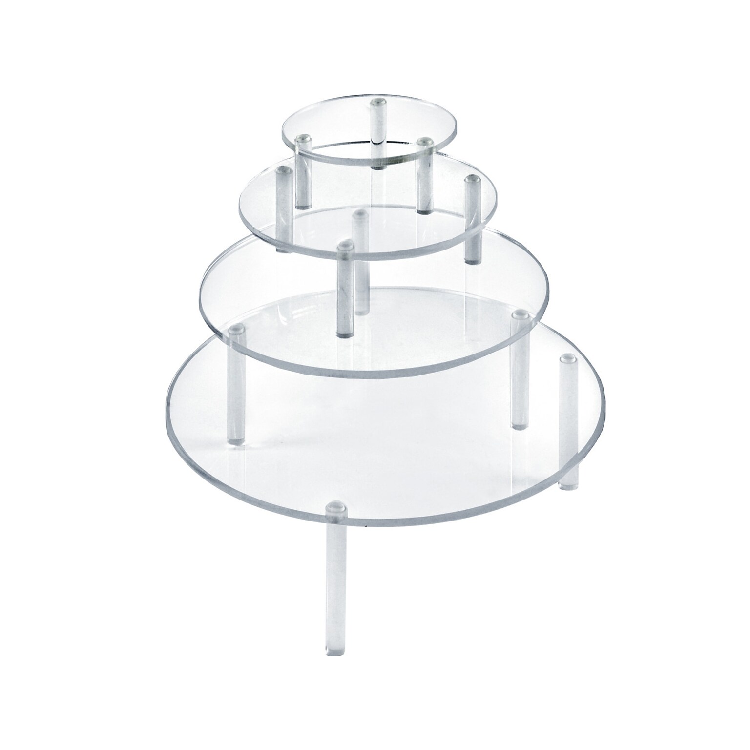 Azar Round Risers, Clear, 4-Piece Set (515307)