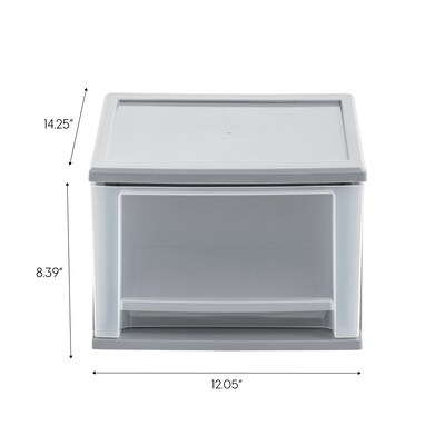 Iris Stackable Storage Drawer, Gray, 3/Pack (500163)
