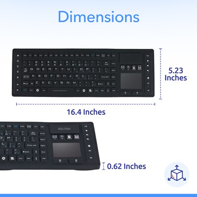 Delton M90 Wireless Airtight Waterproof Keyboard, Black (DKBWM90-WB)