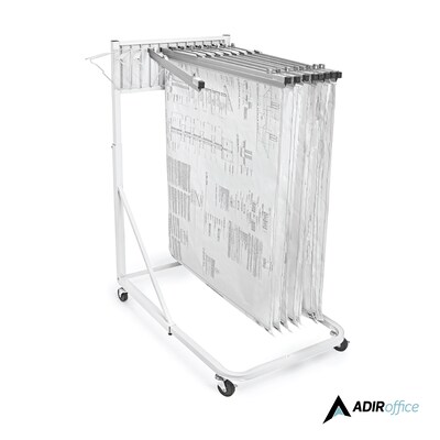 AdirOffice Metal Mobile File Cart with Lockable Wheels, White (613-WHI-KIT1)