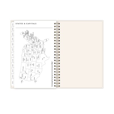 2026 Blue Sky Bespoke Letterpress Cream Hearts 5" x 8" Calendar Year Weekly & Monthly Planner, Plastic Cover (156228)