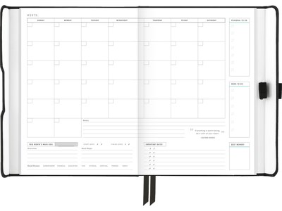 AT-A-GLANCE Foundation 5.5" x 8.5" Weekly & Monthly Planner, Faux Leather Cover, Black (FD-200-05)