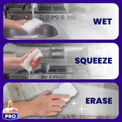 Mr. Clean PRO Commercial Magic Eraser Basic Multi-Purpose Cleaning Pads, White, 6 Pads/Box, 6 Boxes/Carton (79009)