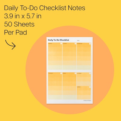 Post-it Daily To-Do Notes, 3.9 x 5.7, 50 Sheets/Pad, 24 Pads/Pack (660-24CP-DTD)