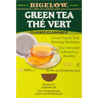 Bigelow Classic Green Tea, Pods, 18/Box (RCB07906)