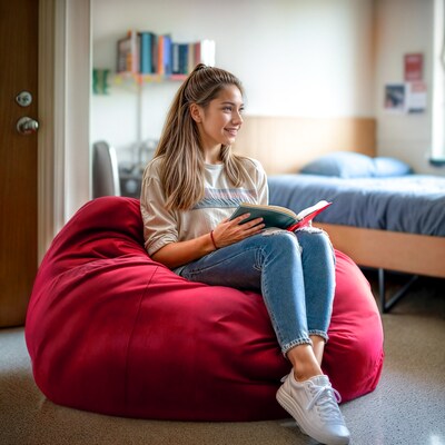 Flash Furniture Cotton Twill Bean Bag Chair, Red (DGBEANLGSLDRD)