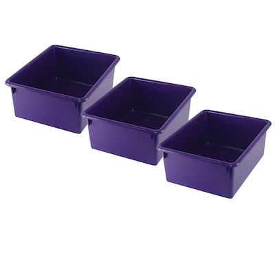 Romanoff Stowaway Plastic 5" Letter Box (No Lid), Purple, Pack of 3 (ROM16106-3)