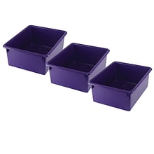 Romanoff Stowaway Plastic 5 Letter Box (No Lid), Purple, Pack of 3 (ROM16106-3)