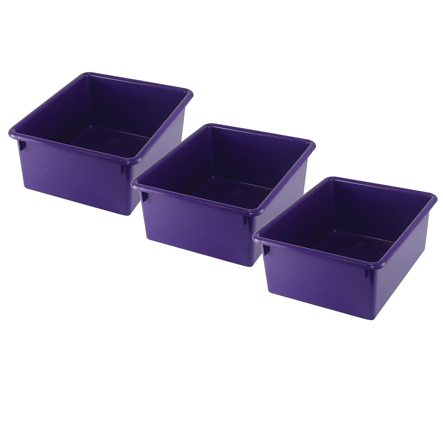 Romanoff Stowaway Plastic 5 Letter Box (No Lid), Purple, Pack of 3 (ROM16106-3)
