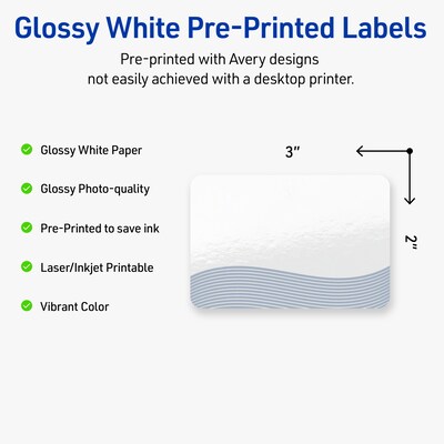 Avery Laser/Inkjet Rectangle Multipurpose Labels, 2 x 3, White, 80/Pack (S00-ETZ)