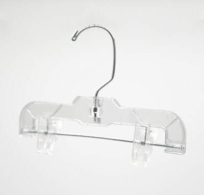 National Hanger 9 Plastic Skirt/Pant Hanger, Clear, 100/Pack (610PCCLH)