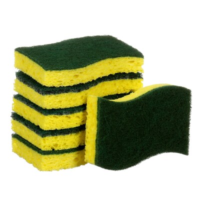 Scotch-Brite Heavy Duty Scrub Sponges, Green/Yellow, 6/Pack (426)