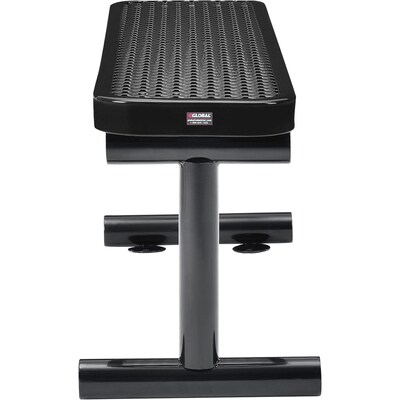 Global Industrial 4' Outdoor Steel Flat Bench, Expanded Metal, Black (695741BK)