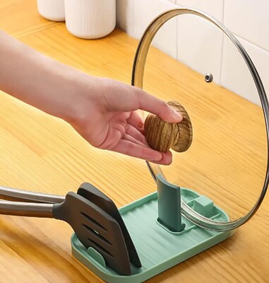 Spoon Rest with Pot Lid Holder