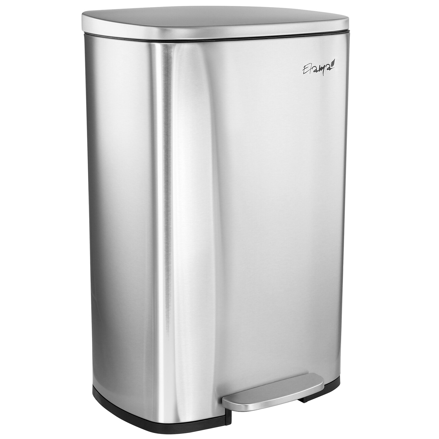 Elama Stainless Steel Indoor Step Trash Can, 13 Gallon, Silver (938121452M)