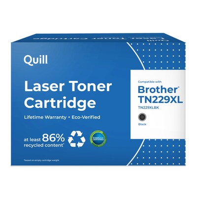 Quill TN229XL Remanufactured Black High Yield Toner Cartridge Replaces Brother TN229XLBK, Prints up to 3,000 pages (QUL201684P)