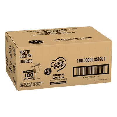 Coffee mate French Vanilla Dairy Free Liquid Creamer, 0.38 oz., 180/Box (NES18001)