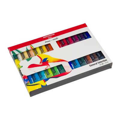 Amsterdam Standard Acrylic General Set, Assorted Colors, 20mL, 24/Set (AMS17820424)