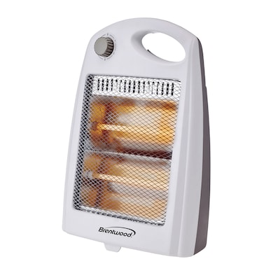 Brentwood Kool Zone 800-Watt-Max 2,700 BTU Portable Indoor Quartz Space Heater, White (H-Q801W)