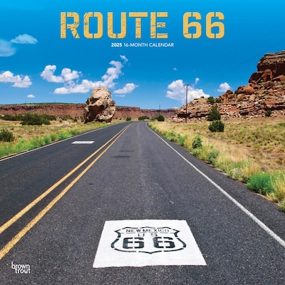 2025 BrownTrout Route 66 12 x 24 Monthly Square Wall Calendar, (9781975475642)