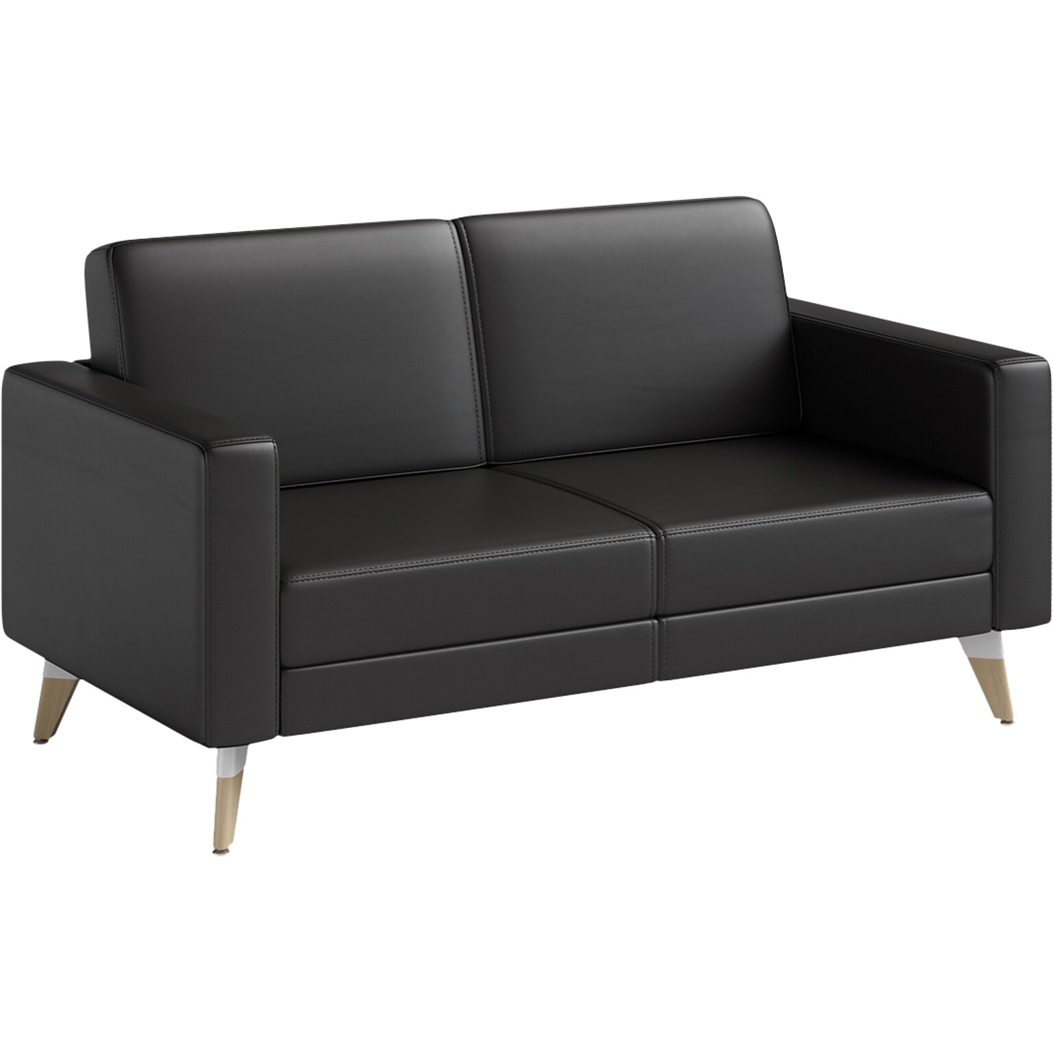 Safco Resi 54 Vinyl Lounge Settee, Black (1731RESFEET4PKBL)