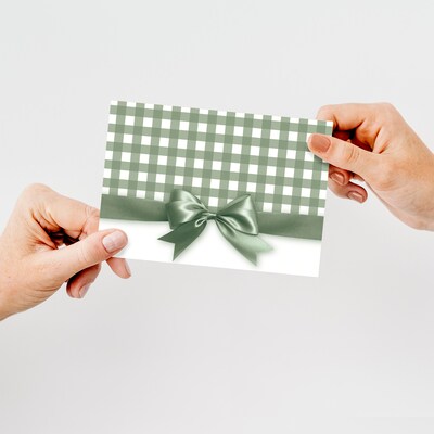 Great Papers Sage Green Bow Notecard Kit, Multicolored, 24/Pack (2025018)
