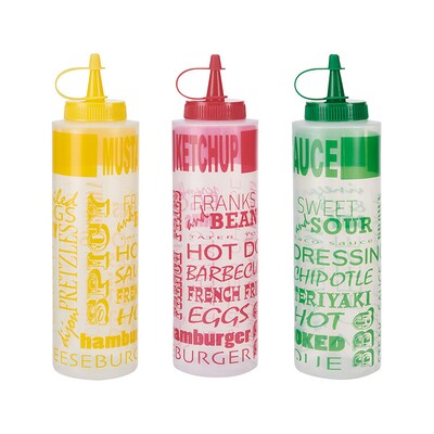 Farberware Condiment Squeeze Bottles, 14 oz., Assorted Colors, 3/Pack (5289411)