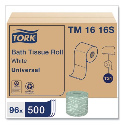 Tork® Universal Bath Tissue, 2-Ply, 500 Sheets/Roll, 96 Rolls/Carton