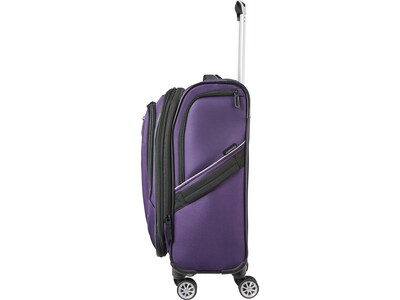 American Tourister Zoom Turbo Polyester 4-Wheel Spinner Luggage, Purple (131400-1717)