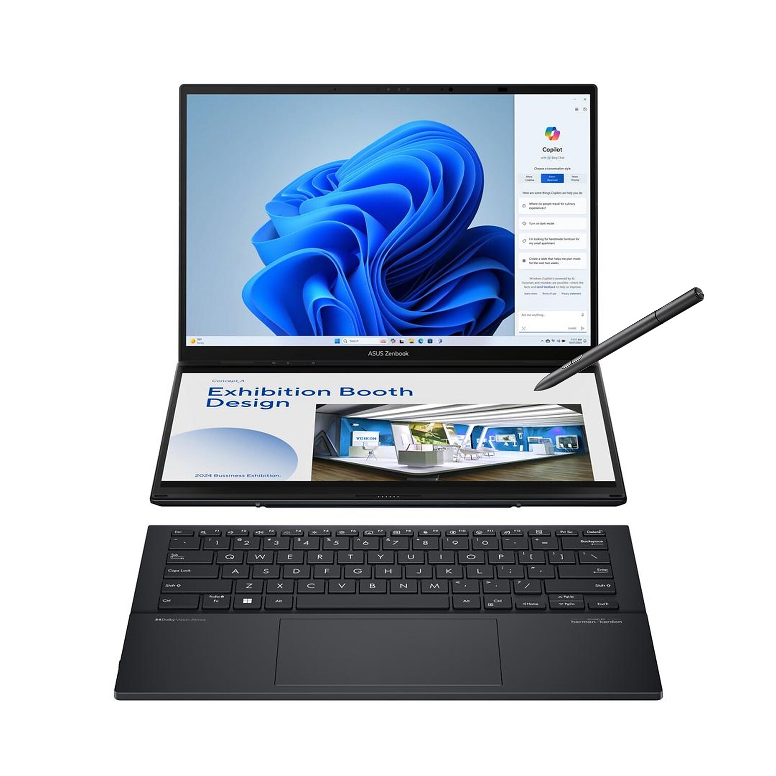 ASUS Zenbook DUO 14 Dual OLED Touchscreen AI Laptop, Intel Core Ultra 9 285H, 32GB RAM, 1TB SSD, Windows 11 Home