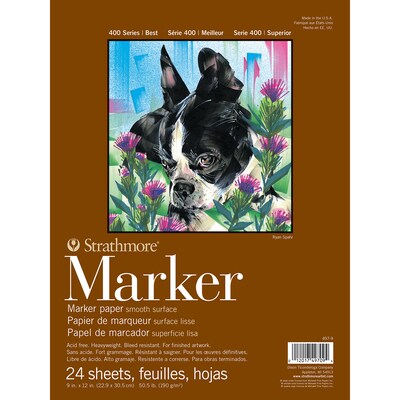 Strathmore 400 Series 9 x 12 Marker Sketch Pad, 24 Sheets/Pad, 3/Bundle (STTP497903-3)