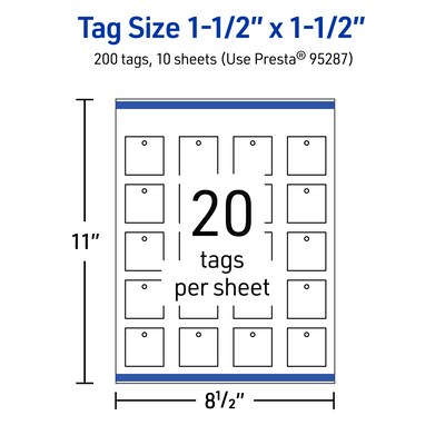 Avery 1-1/2" x 1-1/2"  Blank Price & Merchandise Tags, White, 200/Carton (95287-GWT10)