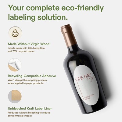 Avery Hemp Oval Laser/Inkjet Multipurpose Labels, 4" x 6", Off-White (80/Box)