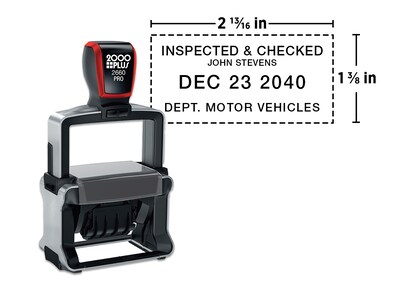 Custom 2000 Plus® Pro Self-Inking 2660D Heavy Duty Dater, 1-3/8" x 2-3/16"