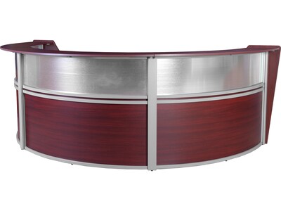Regency Marque 144W Curved Reception Desk Workstation, Mahogany (77313MH)