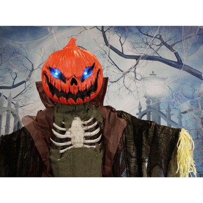 Haunted Hill Farm Life-Size Poseable Pumpkin Scarecrow (HHPUMP-4FLS)