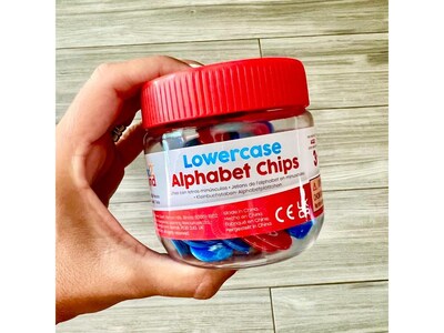hand2mind Lowercase Alphabet Chips, Red/Blue, 156/Pack (94473)